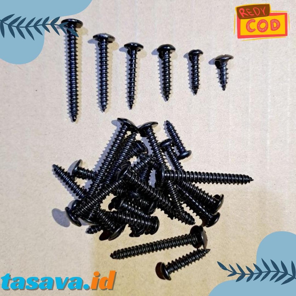 50% Off 10Pcs Baut Sekrup 4Mm Sekrup Speaker / Grill Box Speaker Hitam