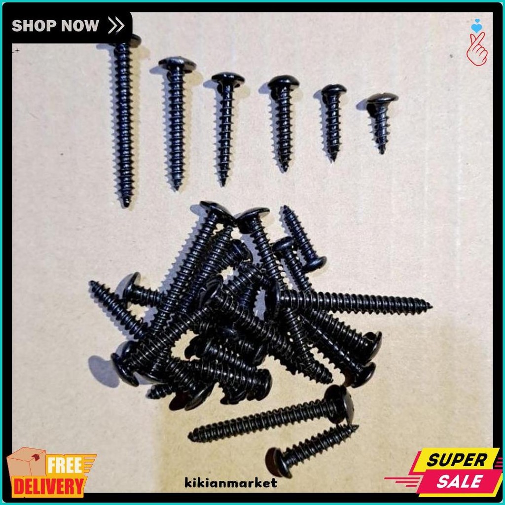 Cusss Serbu 10Pcs Baut Sekrup 4Mm Sekrup Speaker / Grill Box Speaker Hitam
