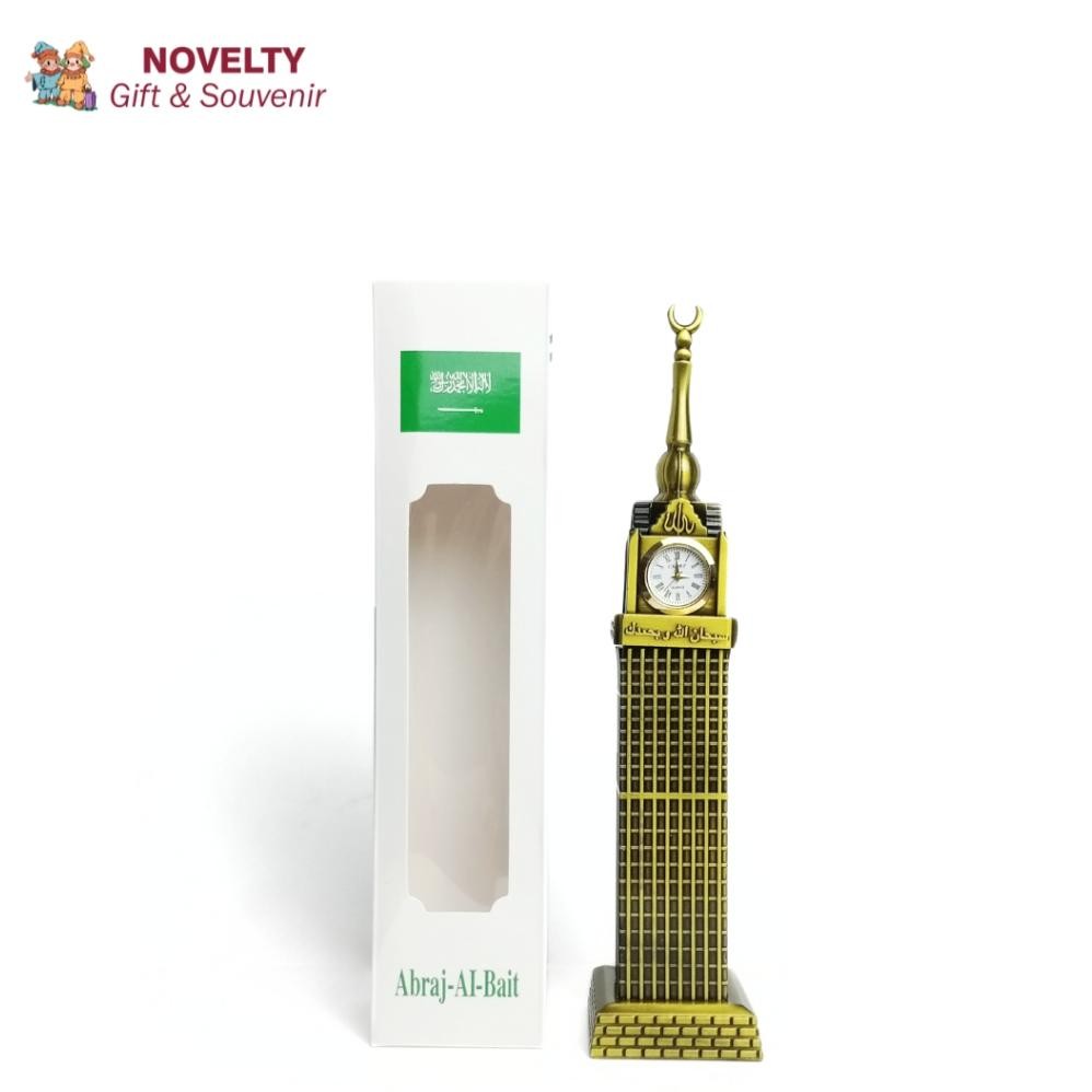 Pajangan miniatur jam Abraj Al Bait souvenir negara Arab Saudi