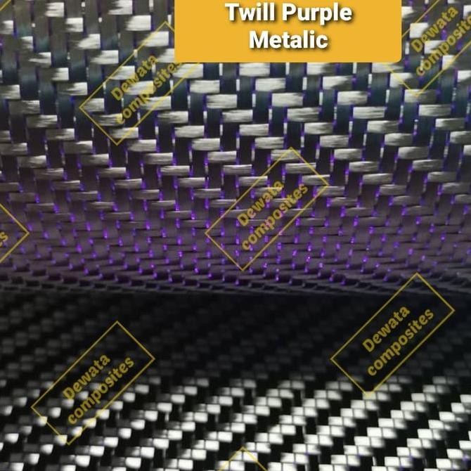 Serat Carbon Kevlar Fiber Fabric TWILL PURPLE METALIC REFLECTIVE New Carbon