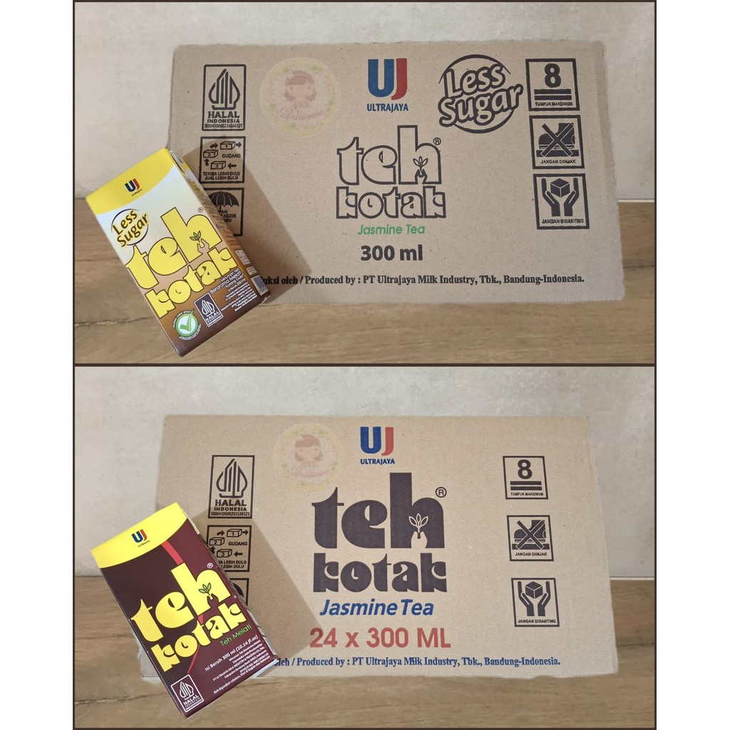 

Teh kotak Ultra jaya 300 ml jasmin tea original dan less sugar isi 24 pcs 1 dus
