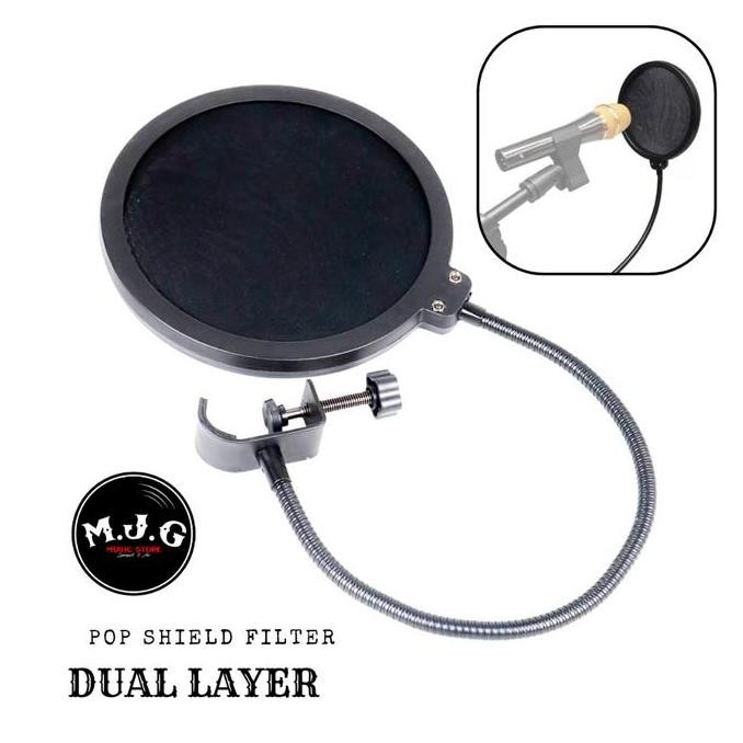 pop shield filter saringan suara microphone mikrofon recording mic