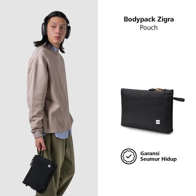 Bodypack Zigra Dopp Kit Handbag Tas Tangan Multifungsi Ringan dan Kuat - Hitam LA