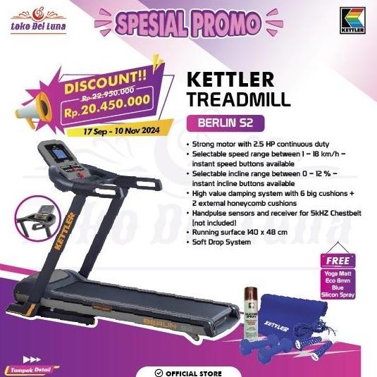 Treadmill elektrik KETTLER BERLIN S2 ORIGINAL & GARANSI RESMI