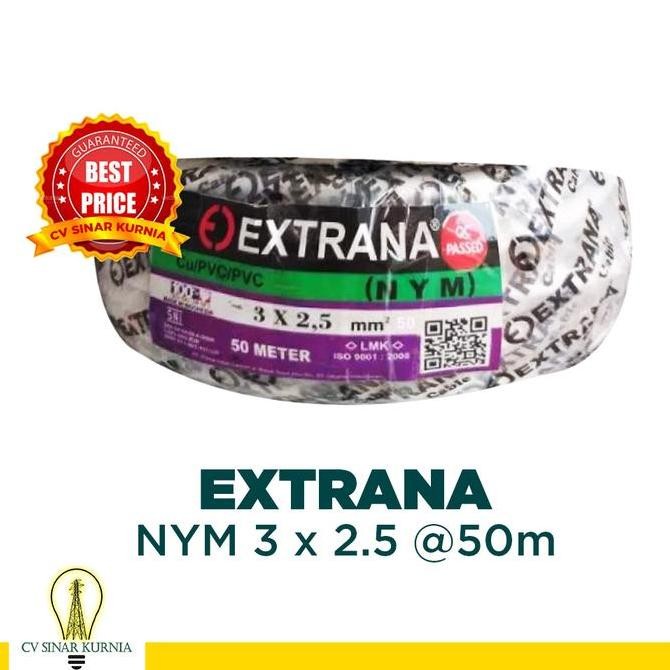 TERBARU - Kabel Listrik NYM 3x2,5 3x2.5 50M EXTRANA | EXTRANA Kabel NYM | SNI