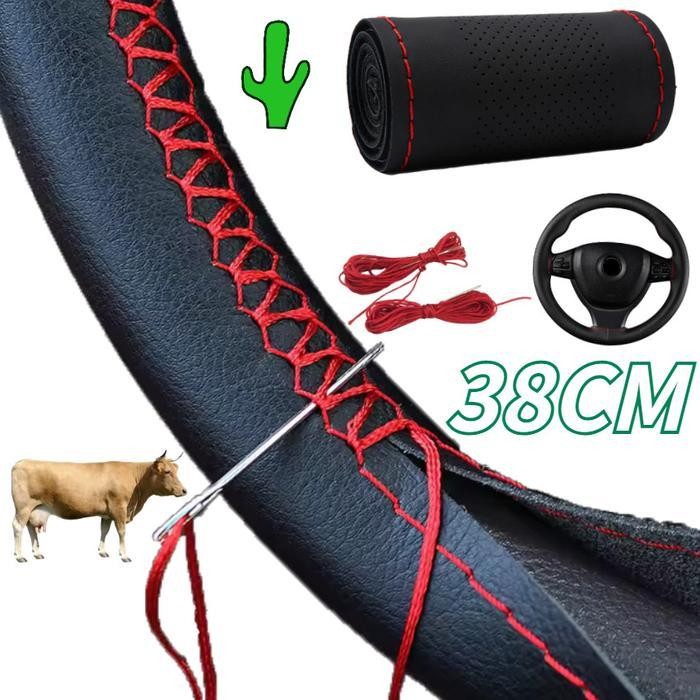 NZG Sarung Stir Mobil 38cm Universal/Cover Setir Kulit Asli 100%/DIY Steering Wheel Cover/sarung Sti