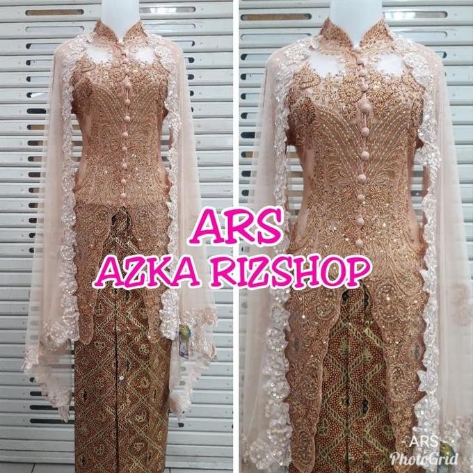 Set Kebaya Akad Nikah Tunik Kebaya Kerah Syanghai Kebaya Eksklusif
