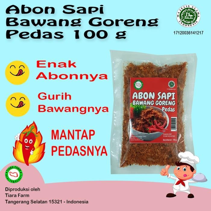 

ES Abon Sapi Bawang Goreng Pedas 100 g Spicy Beef Floss (Tiara Farm)