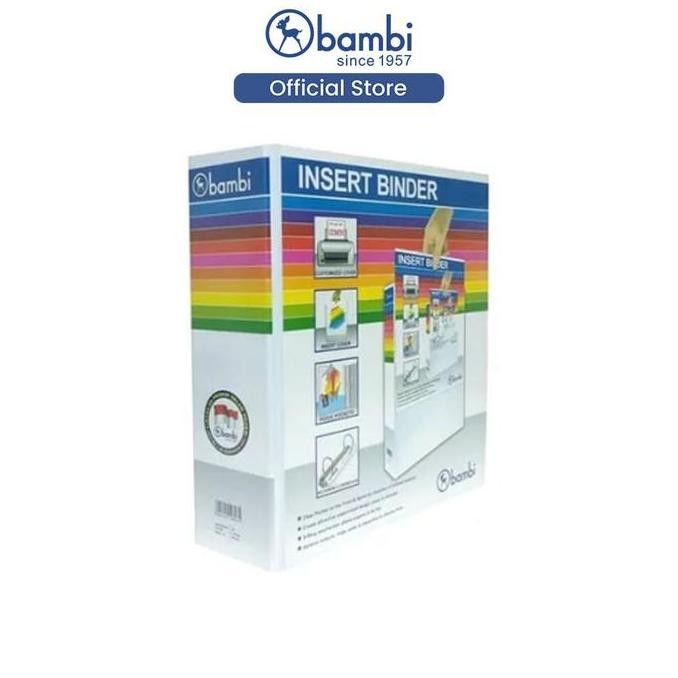 

TERMURAH - Bambi Insert Ring Binder A4 2 Ring Type D With Interchanges Label Extra Jumbo Size 6 mm