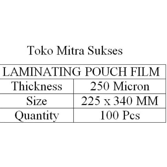 

Plastik Laminating F4 20 micron