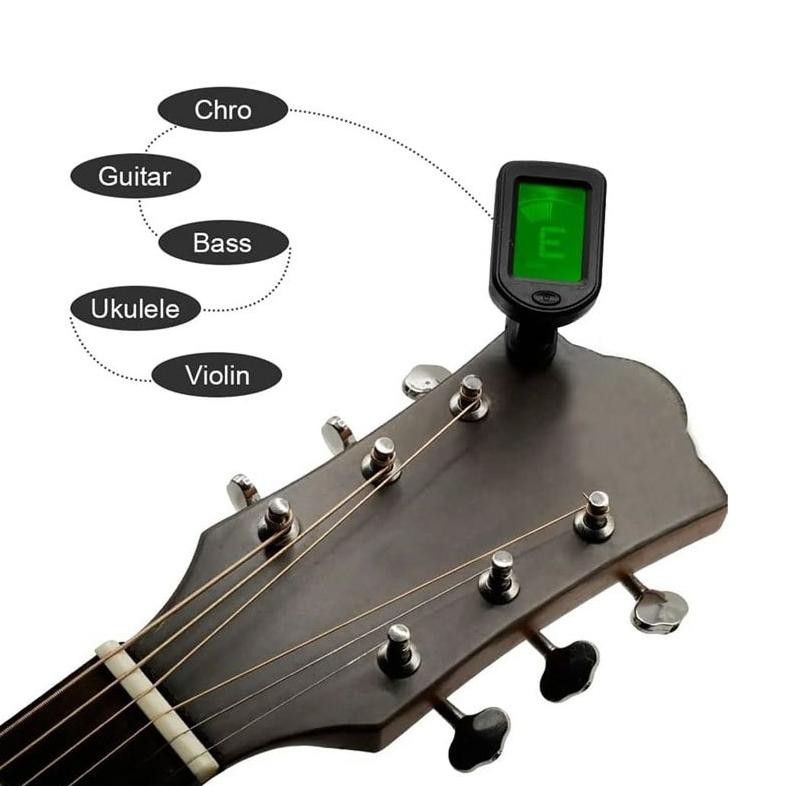 Kawes Gitar Akustik Tuner Ukulele Tuner Alat Musik Bass Tuner Digital Clip-On  Stem Gitar Digital / 