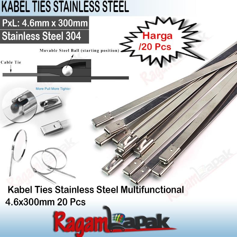 

Kabel Ties Stainless Steel Anti Karat 20 PCS 4.6x300mm