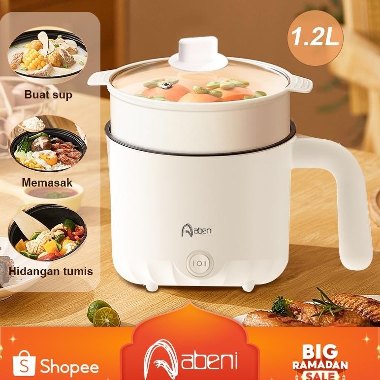 Abeni Panci Listrik Multifungsi, Lapisan Ganda, Anti Lengket - Ideal untuk Rumah Tangga
