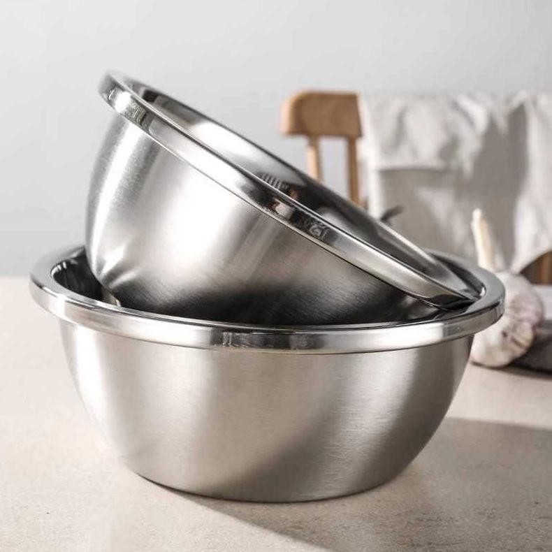 Rhh-1823 Baskom Stainless Tebal Anti Karat Ukuran 18, 20, 22, 24, 26, 28 / Mangkok Kobokan Loyang Be