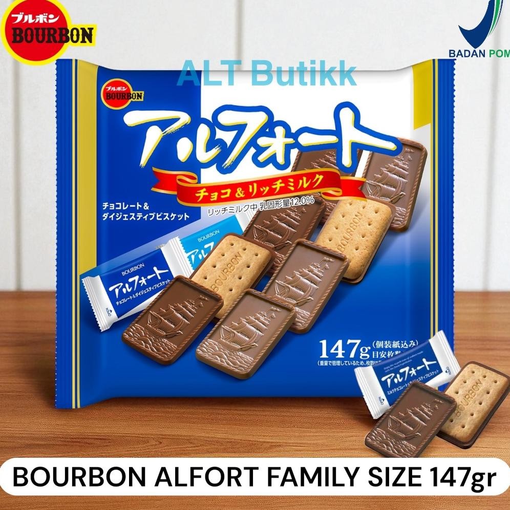 

BOURBON ALFORT FAMILY SIZE 147 GR CHOCOLATE JAPAN BISCUIT COKLAT JEPANG