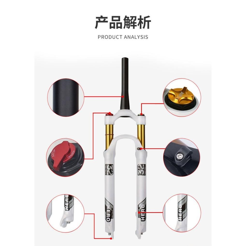 Premium Fork Hero Air 29 Remote Taper Oversize 31.8 Travel 120 Tapered Inch 29Inch Udara Angin Lock 