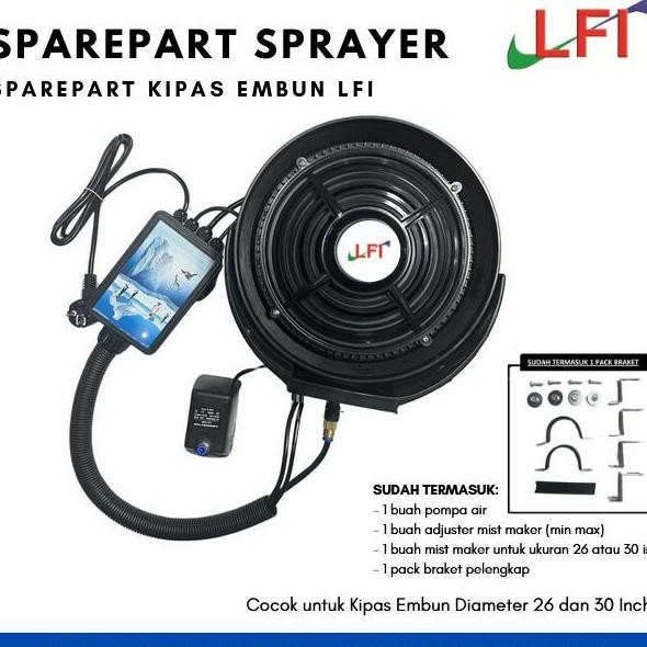 Sparepart Kipas Angin Embun Air 26 Inches 40 L Pompa Mist Maker