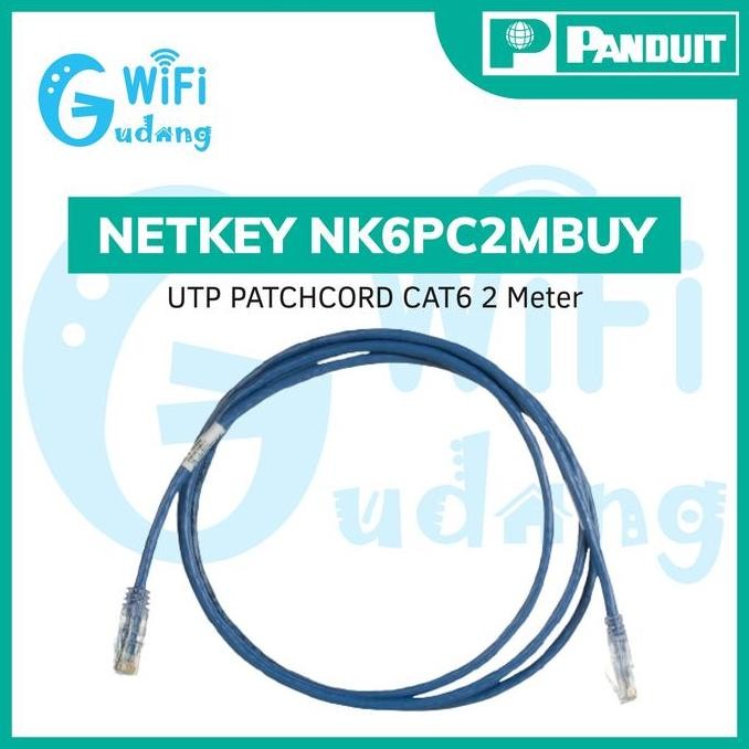 DB152 }} PANDUIT NETKEY UTP PATCHCORD CAT6 2 Meter NK6PC2MBUY Warna Biru