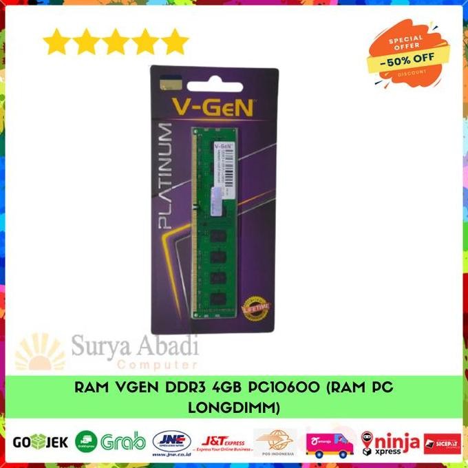 DY101 >> RAM VGEN DDR3 4GB PC10600 (RAM PC LONGDIMM)
