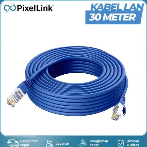 DE30 - Kabel LAN Outdoor Indoor FTP CAT5 Kabel UTP 30 Meter konektor komputer kabel  lan  untuk  wif