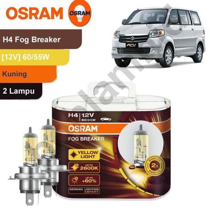 BEBAS ONGKIR - Lampu Mobil OSRAM FOG BREAKER APV, APV ARENA H4 FBR Kuning Gold