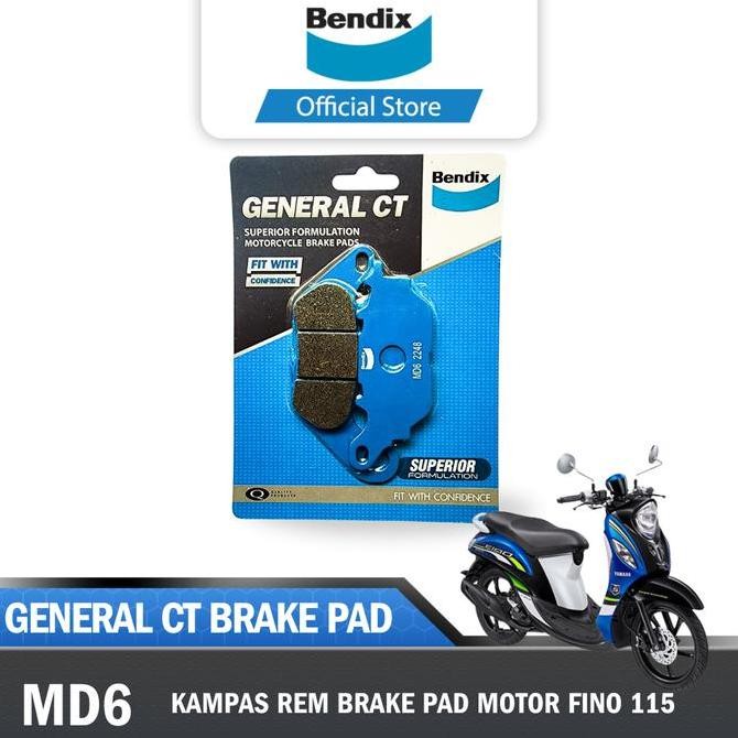 Bendix Kampas Rem Depan Cakram ke Pad Motor Yamaha Fino - MD6 GCT