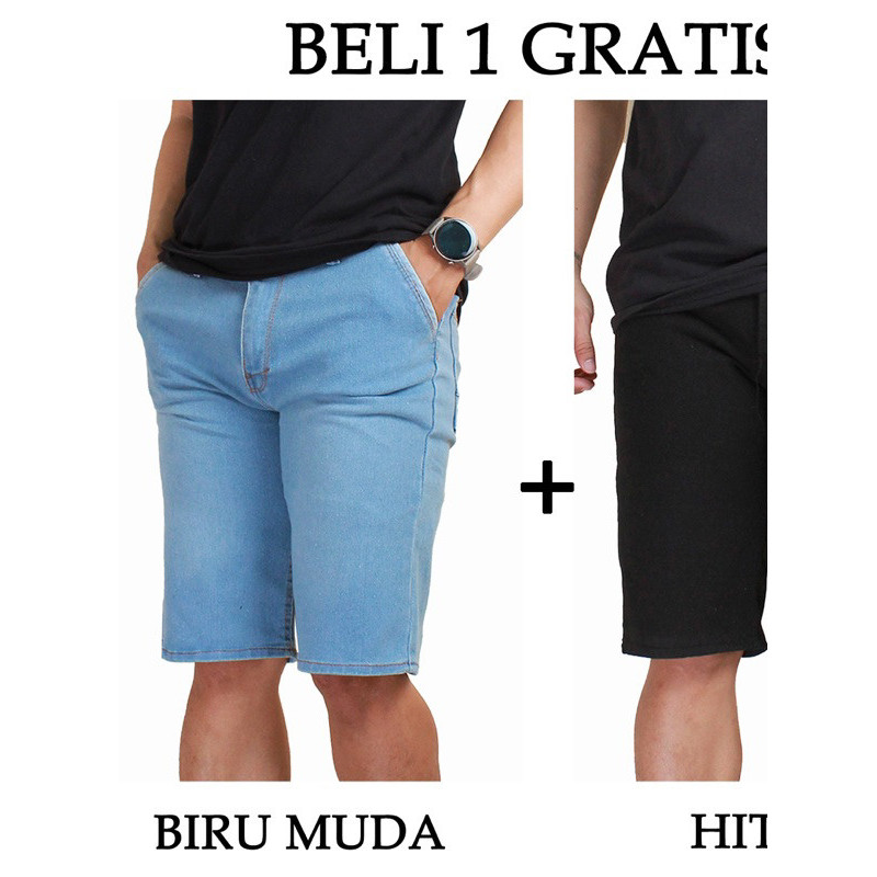 (BELI 1 GRATIS 1) Celana Jeans Pendek Pria 2023 TERBARU DI TOKO SHARAHCOLLECTION