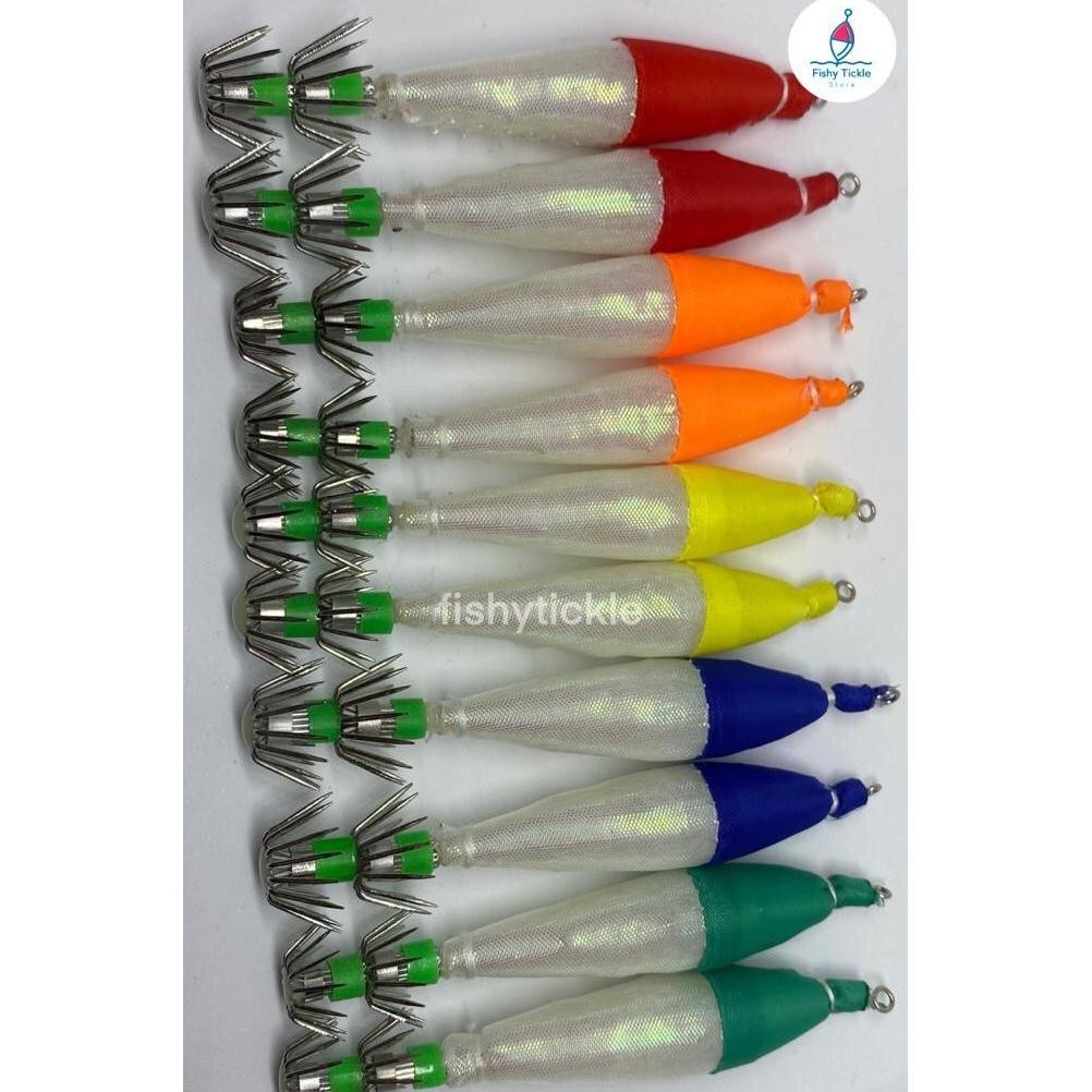 Umpan Pancing Cumi 2.5 - 4.0 Premium Hook Apollo Kilap Manik (PERBUNGKUS ISI 5 BIJI)