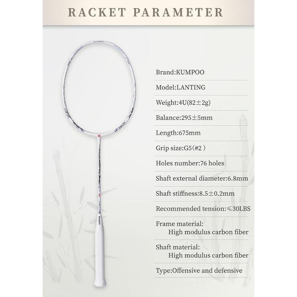 RAKET BADMINTON KUMPOO LANTING ORIGINAL KUMPOO LAN TING JAPAN