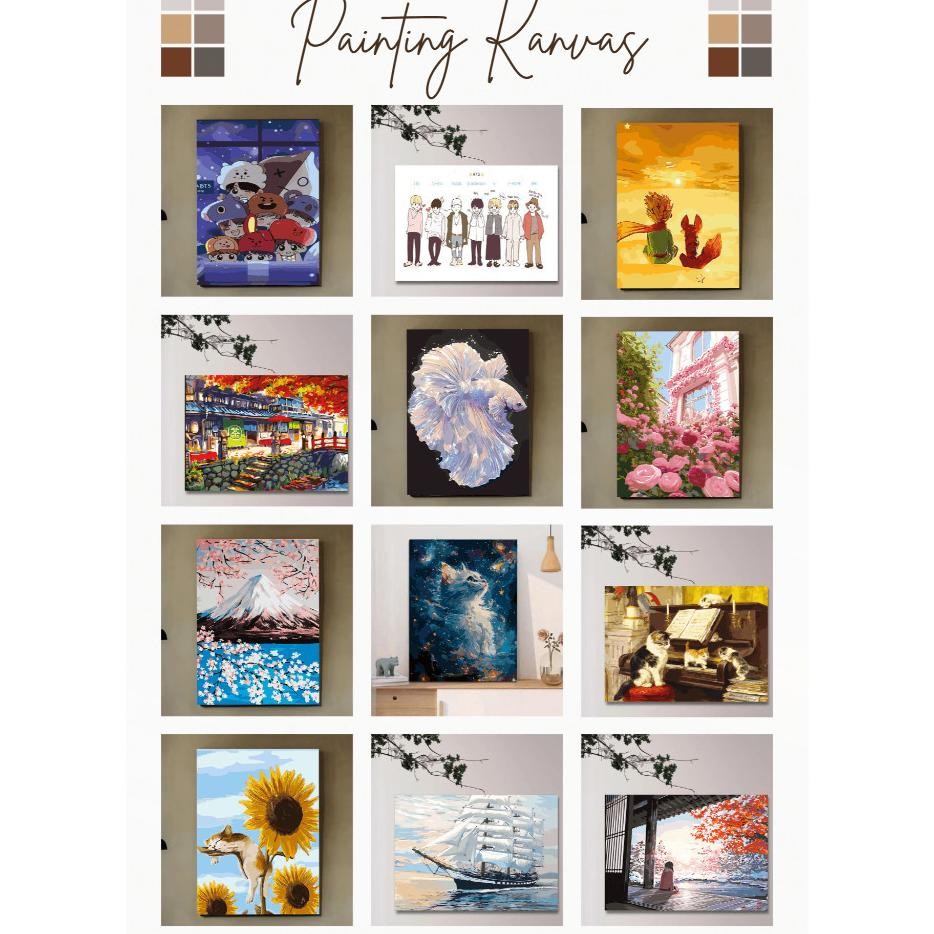 

Ready Donmi Paint By Number 40X50Cm Lukisan Kanvas Diy Dital Painting Kit With Alat Lukis