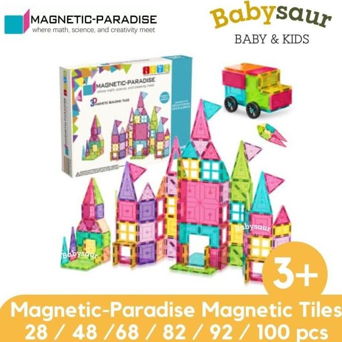 BAToys- Magnetic Paradise Magnet Tiles Building Blocks Mainan Edukasi Anak 3+