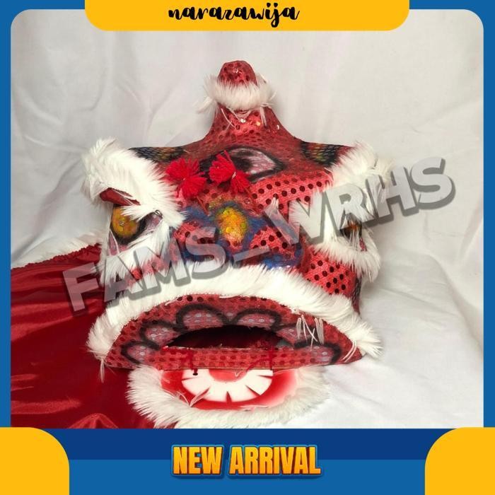 Barongsai Anak Dewasa Bahan Karton Tebal Kokoh Barongsai Kedip Gft