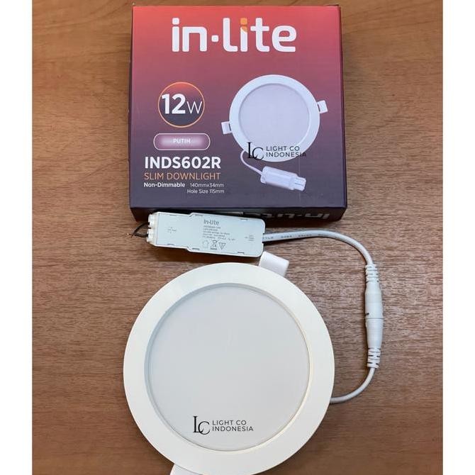 INLITE Lampu Downlight Led 12w 12watt SLIM Downlight inlite INDS602R