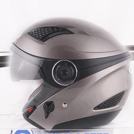 Helm Zeus ZS-610 Dark Silver Half Face NEW