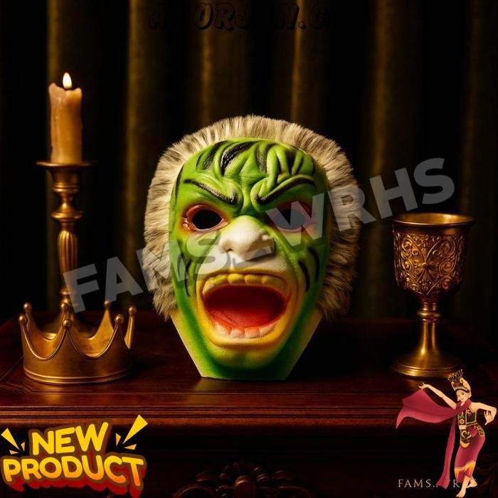 Topeng Hanoman Hijau Spons Topeng Hulk Topeng Anoman Topeng Anak Gft