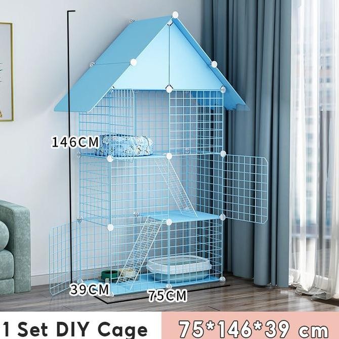 1 Set Kandang Kucing Pagar Kucing Anti Loncat  Alumunium Premium Kandang Kelinci Kandang Hewan Jumbo