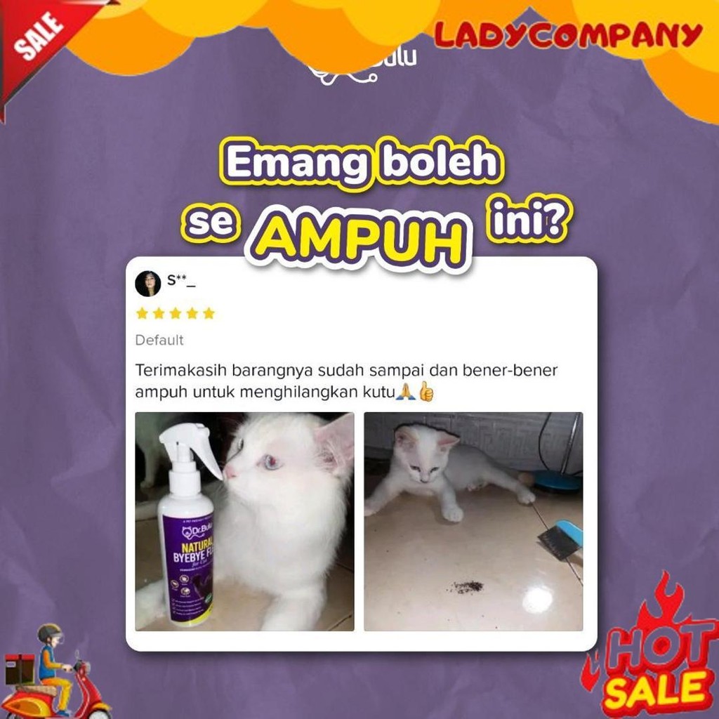 BIGDEAL Dr.Bulu - Natural Bye Bye Fleas For Cat - Pembasmi Kutu Kucing Alami, Obat Kutu Kucing Hamil