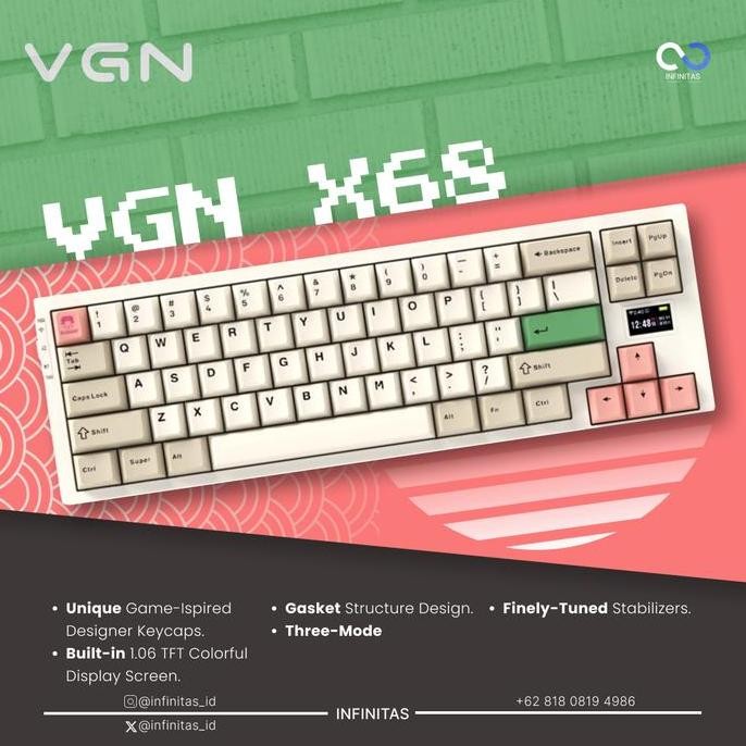 VGN x Subor X68 / X-68 Hotswap Gasket Wireless 65% Mechanical Keyboard