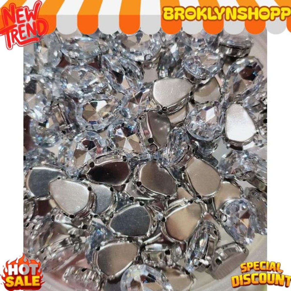 Termurah PAYET DIAMON CANGKANG TETES ACRYLIC 10x14 50PCS