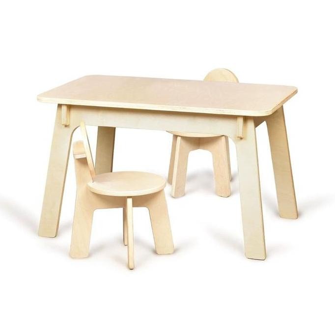 Meja Kayu Solid TK Kombinasi Meja Belajar Anak Kecil Meja dan Kursi Meja Tulis - YOSINOGAWA
