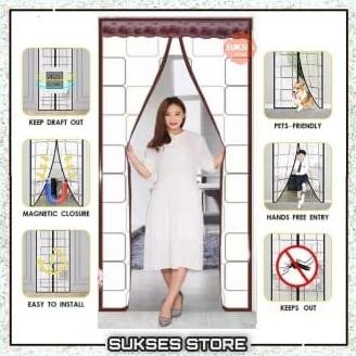 Tirai Magnet Pintu Anti Nyamuk Bahan Plastik PVC / Tirai Magnet AC