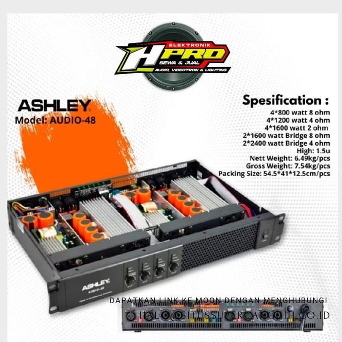 POWER AUDIO ORIGINAL ASHLEY AUDIO-48 Hpro Audio Amplifier Mixer ENC
