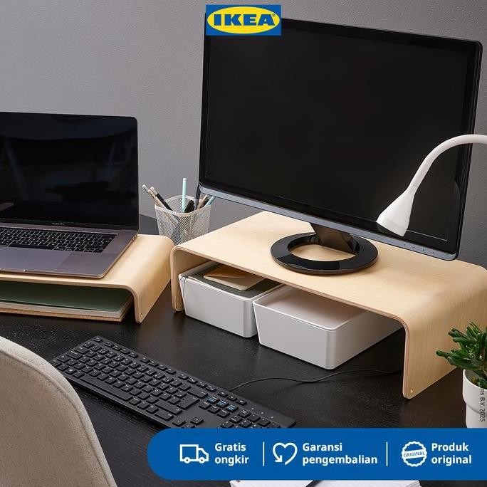 Sale IKEA VATTENKAR Stand Laptop / Meja Monitor Bahan Kayu Birch 52x26 cm Terlaris