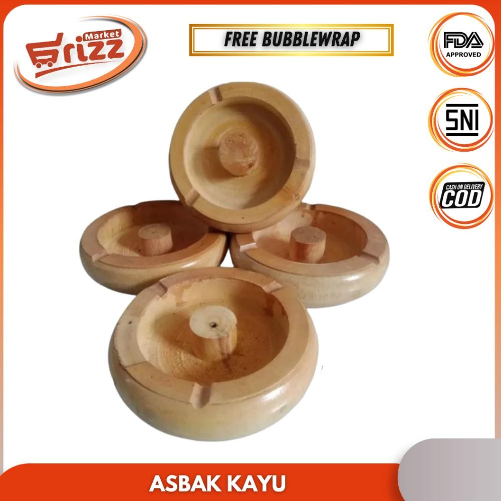 Asbak Kayu I Asbak Aesthetic I Asbak Cantik I Asbak Rokok Bulat Tebal Asbak Cafe Rokok Abak Elegan S