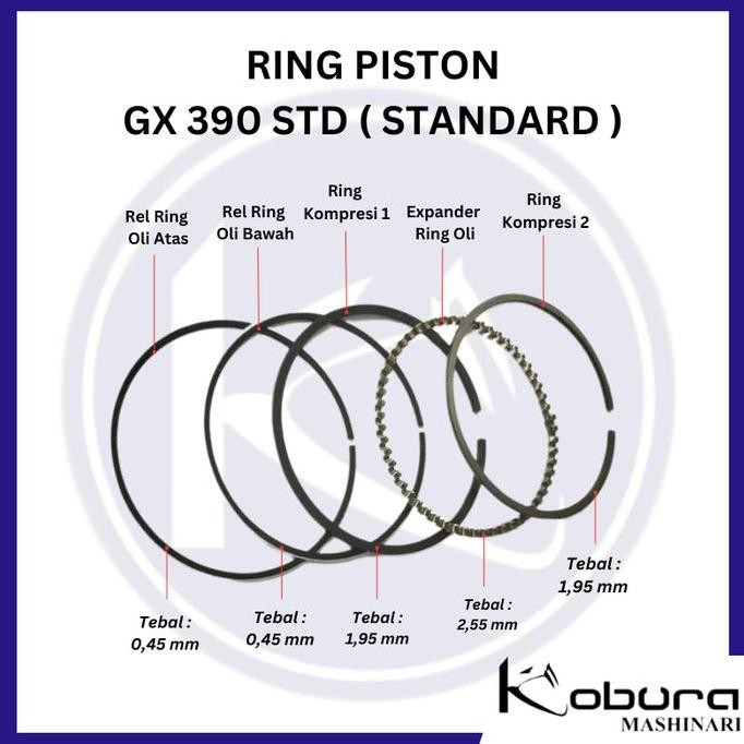 Ring Piston Ring GX 390 STD Standard Set Mesin Penggerak GX 390