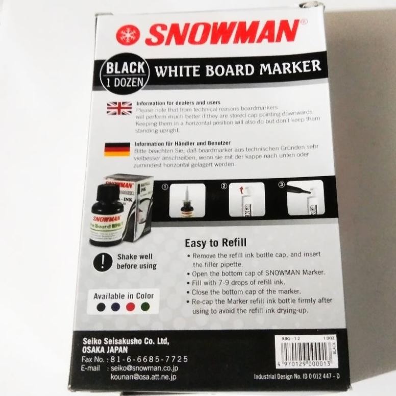 

New Arrival Spidol Hitam Snowman Pack Isi 12 Pcs New Arrival