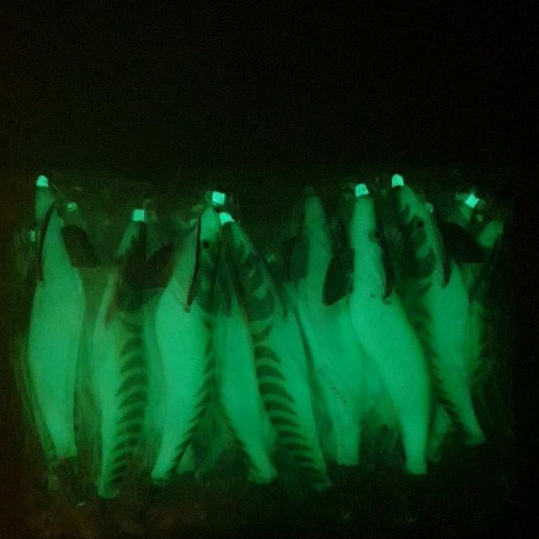 (Good) umpan pancing cumi Squid Jig 3.0,3.5&4.0-glow in the dark