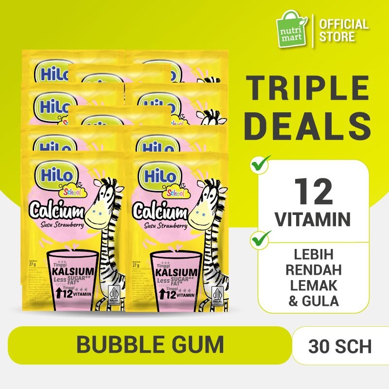 Triple Pack - HiLo School Strawberry 10 Sachet