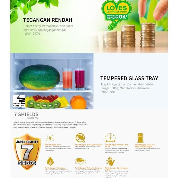 Flash Sale Ter-46 Sharp Kulkas 2 Pintu Sj-195Mn-Hs Kirei Series 172L Terlaris Ad-3