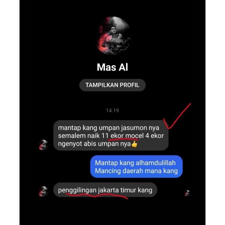 (Good) Umpan jadi jasumon stiker hitam spesial ikan mas